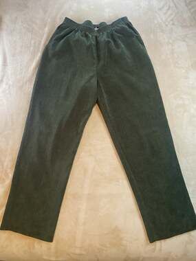 Southern Lady 12P Green Pants Vintage Corduroy